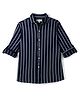 JASH KIDS Knitted Woven Full Sleeves Shirt With Stripes - Navy Blue