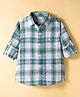 JASH KIDS Cotton Woven Full Sleeves Checks Shirt - Green