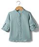 JASH KIDS Mandarin Collar Full Sleeves Solid Color Shirt - Mint