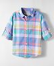 JASH KIDS Cotton Woven Full Sleeves Checks Shirt - Light Blue