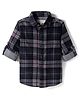 JASH KIDS Corduroy Woven Full Sleeves Checkered Shirt - Grey