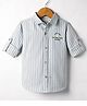 JASH KIDS Twill Woven Full Sleeves Striped Shirt - Blue