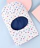 Babyhug Knit Reversible Monkey Cap With Star Print White - Diameter 9 cm