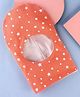 Babyhug Knit Reversible Monkey Cap With Star Print Light Peach - Diameter 9 cm