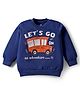 Doodle Poodle 100% Cotton Knit Light Weight Full Sleeves Sweatshirt With Bus Print - Navy Blue