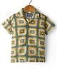 Dapper Dudes Half Sleeves Crochet Designed Shirt - Green