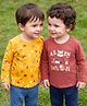 Babyoye 100% Cotton Knit Eco Jiva Finish Full Sleeves T-Shirt With Proccupine & Text Print - Yellow & Rose Gold