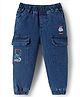 Mark & Mia Cotton Lycra Full Length Denim Jeans With Embroidery Detailing - Navy Blue