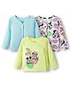 Babyoye Disney Interlock Knit Full Sleeves Front Open Jhablas with Minnie Mouse & Friends Graphic Pack of 3 - White Light Blue & Light Green