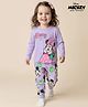 Babyoye Disney Single Jersey Knit Full Sleeves Night Suit with Minnie & Friends Graphics - Lavender