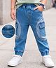 Mark & Mia Cotton Lycra Denim Full Length Washed Jeans With Pocket & Tipping Detailing - Blue