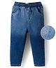 Mark & Mia Cotton Lycra Denim Full Length Jeans with Teddy Badge Detailing - Light Blue