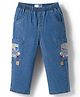 Mark & Mia Cotton Lycra Denim Full Length Jeans With Vehicle Embroidery - Light Blue