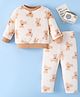 Mark & Mia Full Sleeves Winter Wear Night Suit With Bunny Print - White