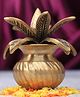 The Advitya Brass Mangal Kalash With Mango Leaves
