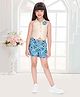 TINY BABY Woven Sleeveless Floral Applique & Printed Top Shorts Set - Cream