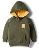 Doodle Poodle 100% Cotton Knit Full Sleeves Hooded Sweatshirt with Lion Print & Kangaroo Pocket - Green