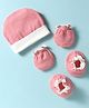 Ben Benny 100% Cotton Interlock Cap Mitten & Booties Set with Animal Print White - Diameter 9 cm