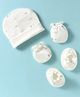 Ben Benny 100% Cotton Interlock Knit Cap Mittens & Booties Set with Elephant Print White - Diameter 9 cm