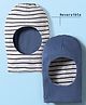 Ben Benny Interlock Knit Reversible Monkey Cap With Stripes Navy Blue - Diameter 9.5 cm