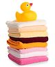 Ben Benny Terry Solid Wash Cloths With Rubber Duck Pack of 8 L 24.5 x B 23.5 cm - Multicolor