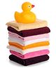 Ben Benny Terry Solid Wash Cloths With Rubber Duck Pack of 8 L 24.5 x B 23.5 cm - Multicolo