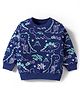 Doodle Poodle 100% Cotton Knit Light Weight Full Sleeves Sweatshirt With Dino Print - Navy Blue