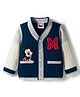 Babyhug Disney Woven Full Sleeves Front Open Sweater With Mickey Mouse Graphics - Navy Blue