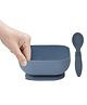 Babykins Silicone Suction Bowl with Spoon- Navy Blue