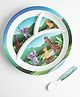 Superware Melamine Kids 3 Section plate with spoon - Wild Animal ( Set of 2 )