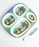 Superware Melamine Kids 4 Section plate with spoon - Wild Animal ( Set of 2 )