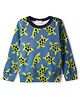 CrayonFlakes Cotton Knit Full Sleeves Sea Turtles Printed Tee - Blue