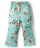 CrayonFlakes Knit Floral Printed Flared Leggings - Blue