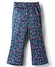 CrayonFlakes Knit Floral Printed Flared Leggings - Blue