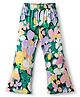 CrayonFlakes Knit Floral Printed Flared Leggings - Green