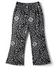 CrayonFlakes Knit Floral Printed Flared Leggings - Black
