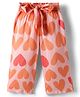 CrayonFlakes Rayon Knit Hearts Printed Belted Palazzo - Pink