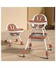StarAndDaisy High Chair for Baby Feeding Chair with 5 Point Safety Belt High Chair with Seat Recline, Height Adjustable & Detachable Tray with Wheel - Brown