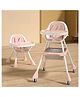 StarAndDaisy High Chair for Baby Feeding Chair with 5 Point Safety Belt High Chair with Seat Recline, Height Adjustable & Detachable Tray with Wheel - Light Pink