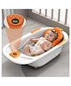 StarAndDaisy Baby Bath Tub Newborn Baby Bath Tub with Temperatures Sensior & Baby Bath Seat, Antislip Baby Bath Tub with Bath Chair, Orange