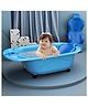 StarAndDaisy Baby Bath Tub with Temperature Sensor for New Born Baby of 0 to 3 Years Anti-Slip, Baby Bather with Wheel, Blue
