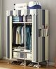StarAndDaisy Kids Foldable Wardrobe with Cover, Shoes, Accessories Space-Saving Closet with Side Pockets & Hanging Rod Elegance, Blue