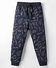 Doreme Single Jersey Knit Full Length Lounge Pant With Good Vibes Print - Navy Blue