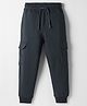 Doreme Terry Knit Full Length Solid Colour Lounge Pant With Pockets - Charcoal Grey