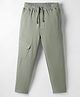 Doreme Terry Knit Full Length Solid Colour Lounge Pant With Pockets - Olive Green