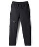 Doreme Terry Knit Full Length Solid Colour Lounge Pant With Pockets - Black