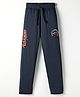 Doreme Single Jersey Knit Full Length Track Pant With Text Print - Navy Blue