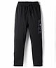 Doreme Single Jersey Knit Full Length Track Pant With Text Print - Black