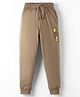 Doreme Single Jersey Full Length Lounge Pant With Text Print - Brown