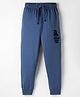 Doreme Single Jersey Knit Full Length Lounge Pant with Cycle & Text Applique - Blue